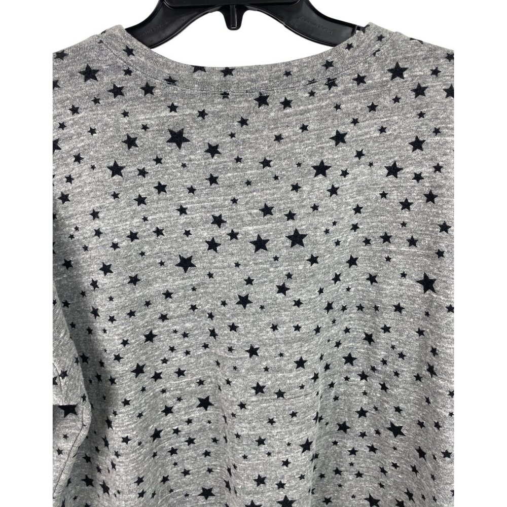 Splendid Star Print Gray/Black Cropped Knit Shirt Top Womens Size Large - Picture 5 of 6